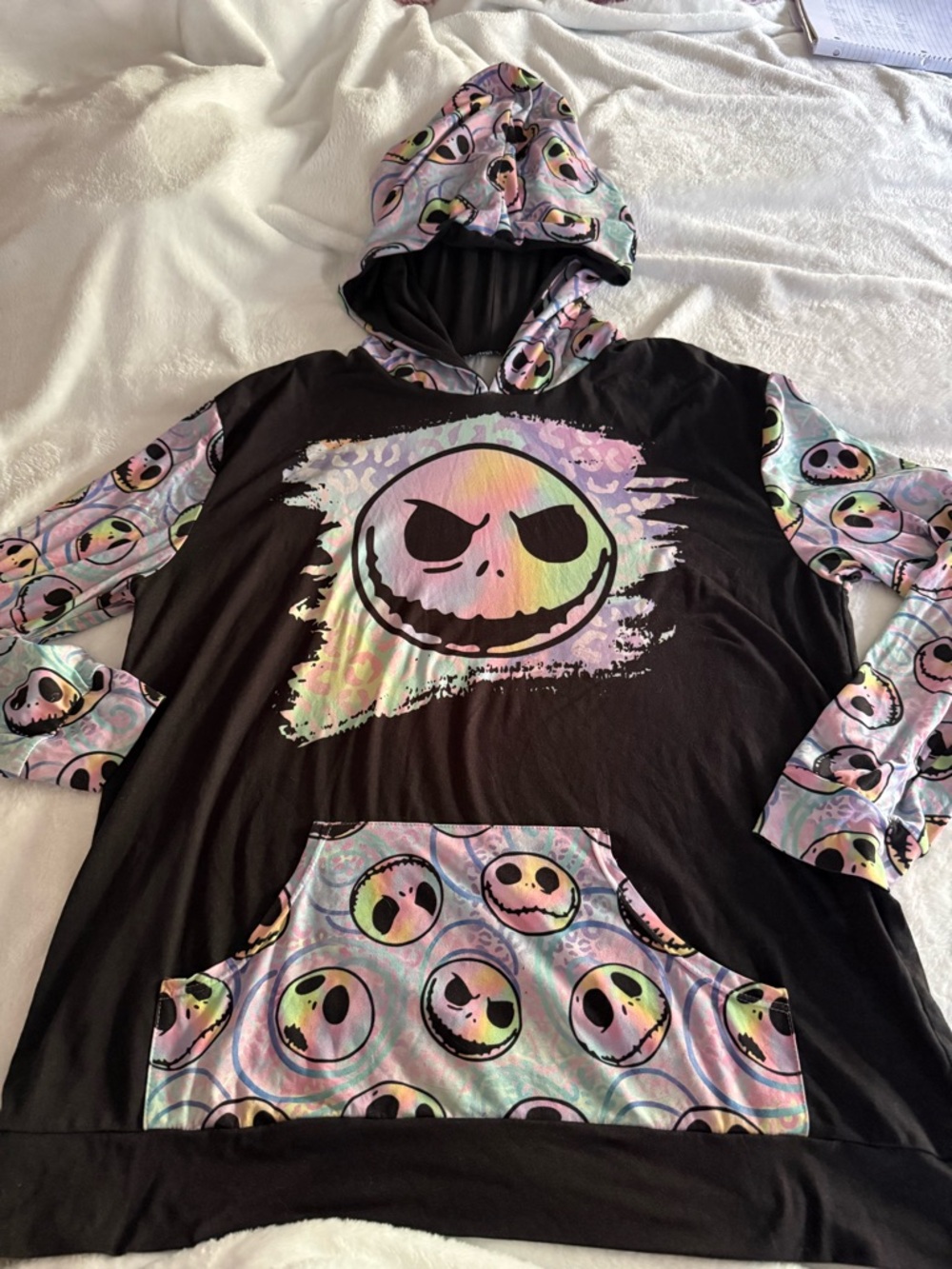 Nightmare Before Christmas Pastel Jack Black Lightweight Hoodie XL Runs Big!